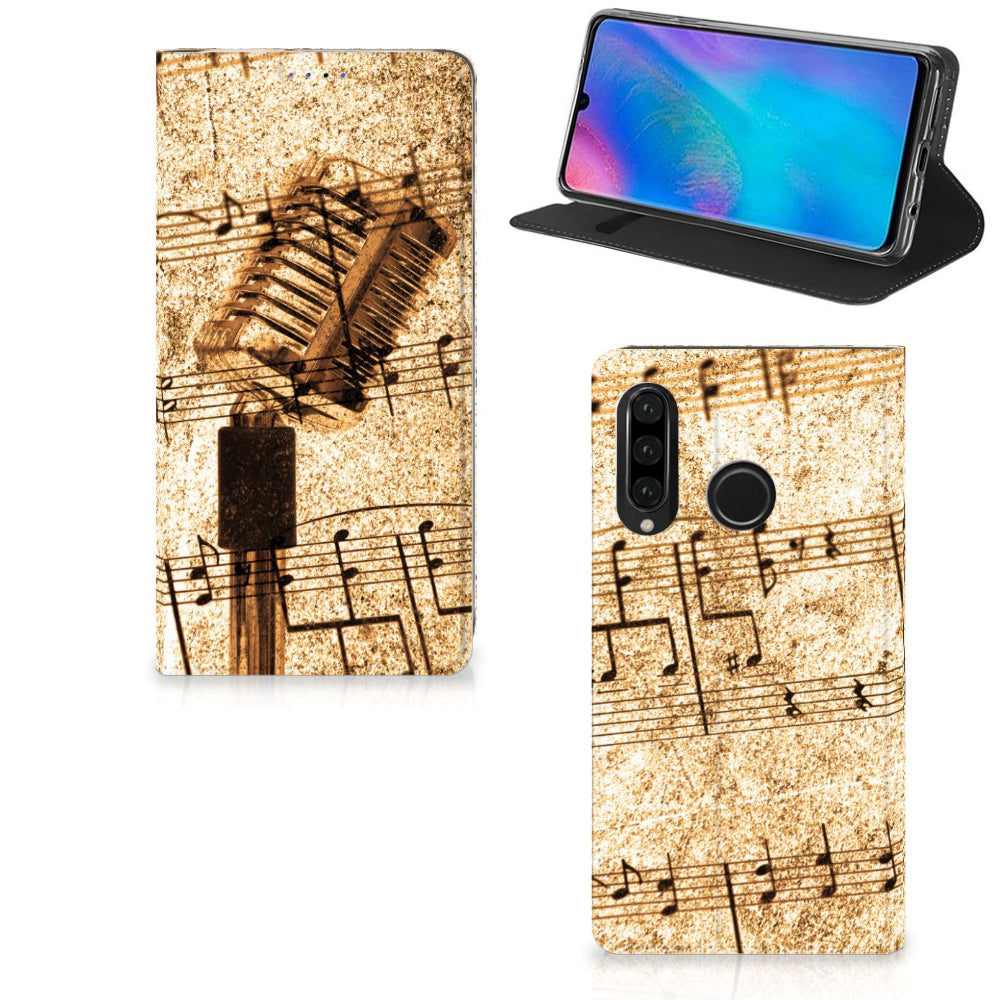 Huawei P30 Lite New Edition Stand Case Bladmuziek