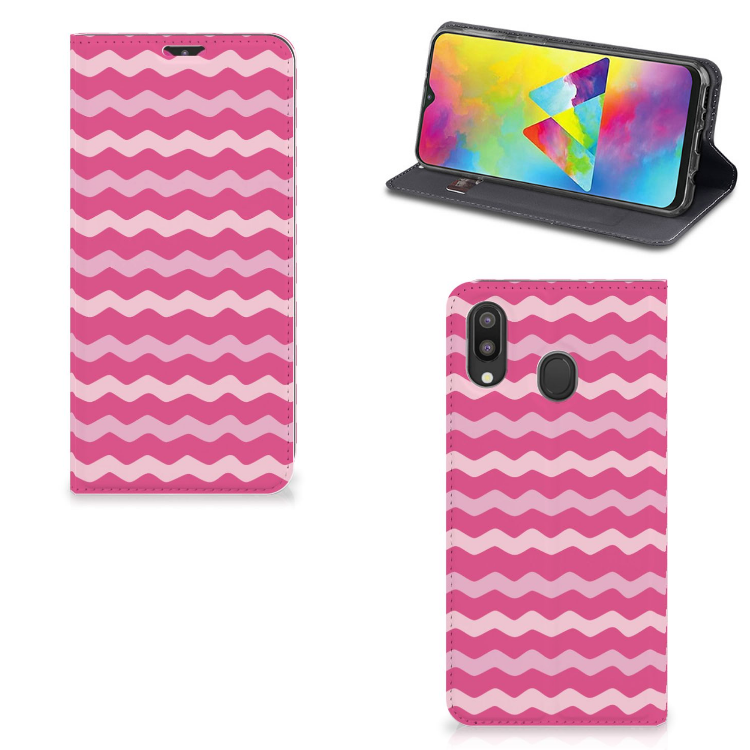 Samsung Galaxy M20 Hoesje met Magneet Waves Pink