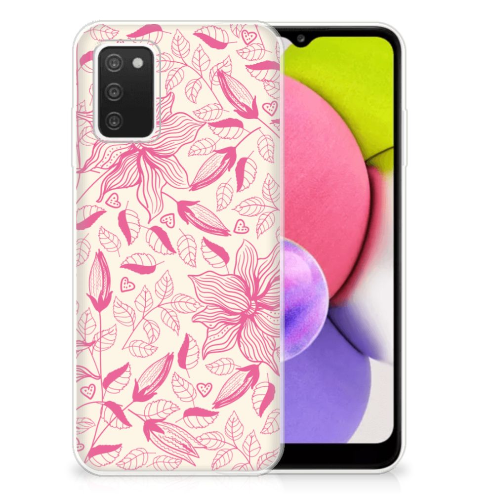 Samsung Galaxy A03S TPU Case Pink Flowers B2C Telecom