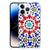 iPhone 14 Pro Max TPU Siliconen Hoesje Mozaïek met kleurrijk en artistiek design op een transparante achtergrond.