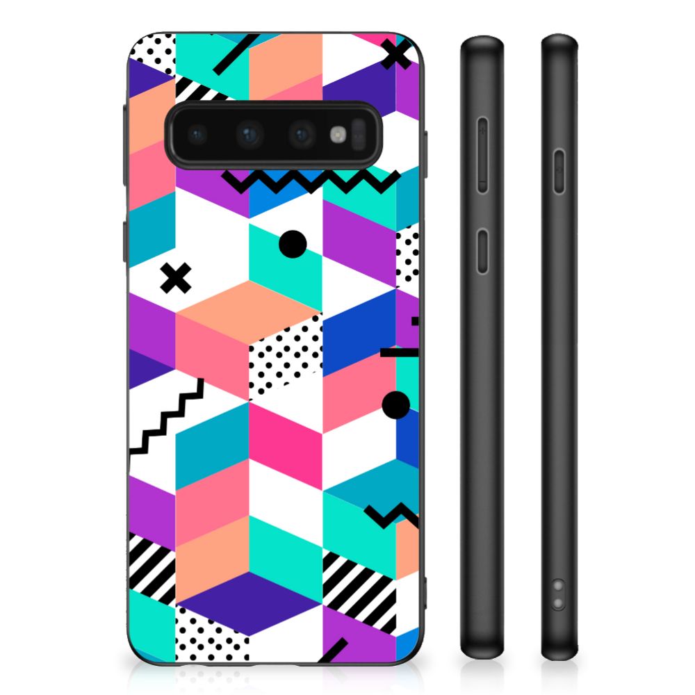 Samsung Galaxy S10 Grip Case Blokken Kleurrijk