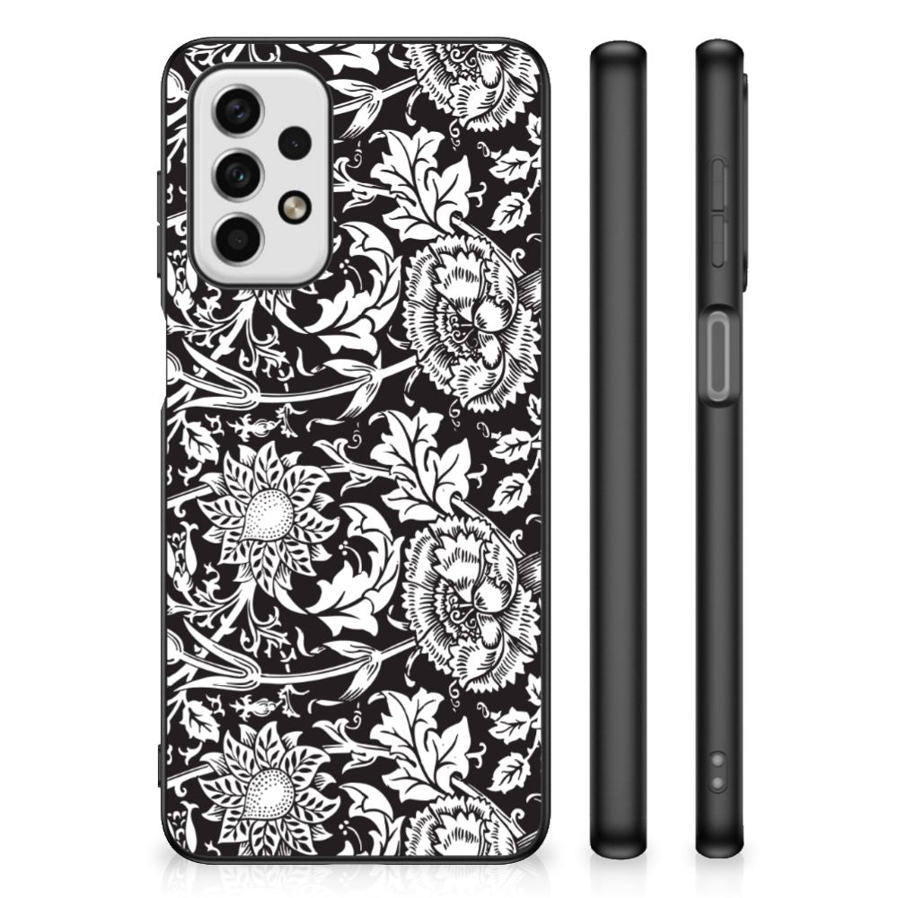 Samsung Galaxy A23 Bloemen Hoesje Black Flowers B2C Telecom
