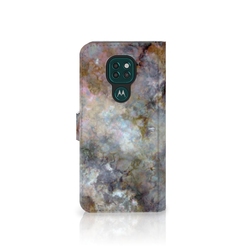 Motorola Moto G9 Play | E7 Plus Bookcase Marmer Grijs