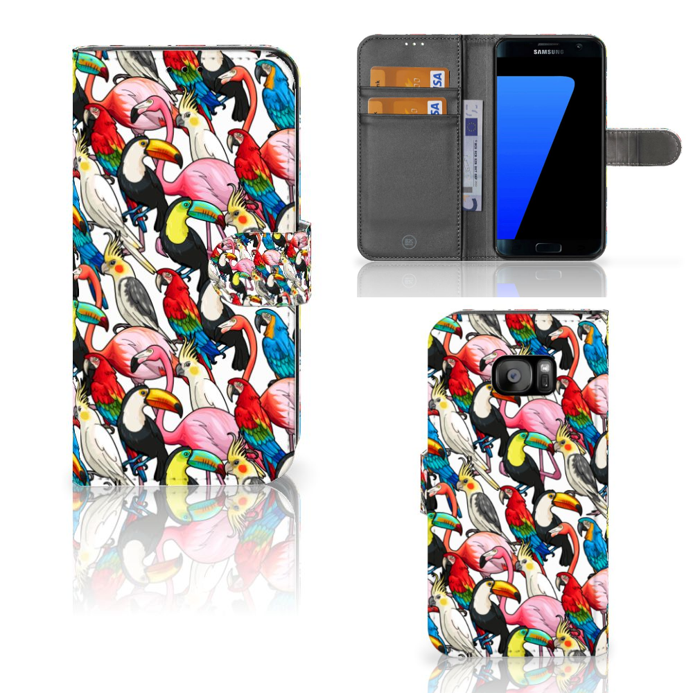 Samsung Galaxy S7 Edge Telefoonhoesje met Pasjes Birds