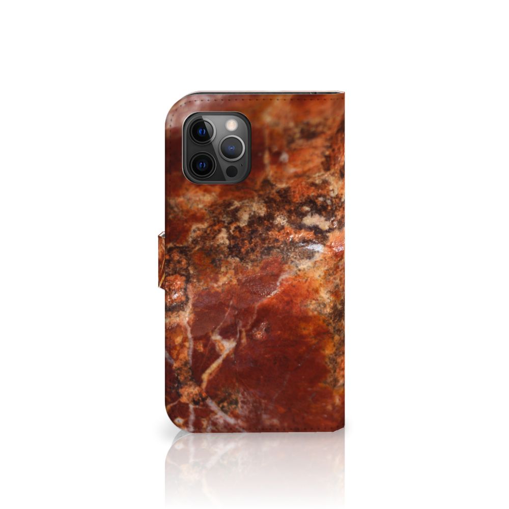 Apple iPhone 12 Pro Max Bookcase Marmer Bruin
