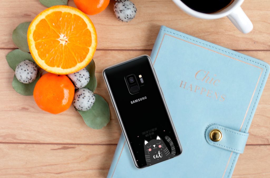 Samsung Galaxy S9 Telefoonhoesje met Naam Cat Good Day