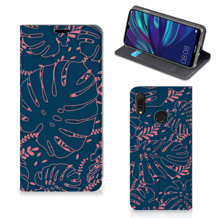 Huawei Y7 hoesje Y7 Pro (2019) Smart Cover Palm Leaves