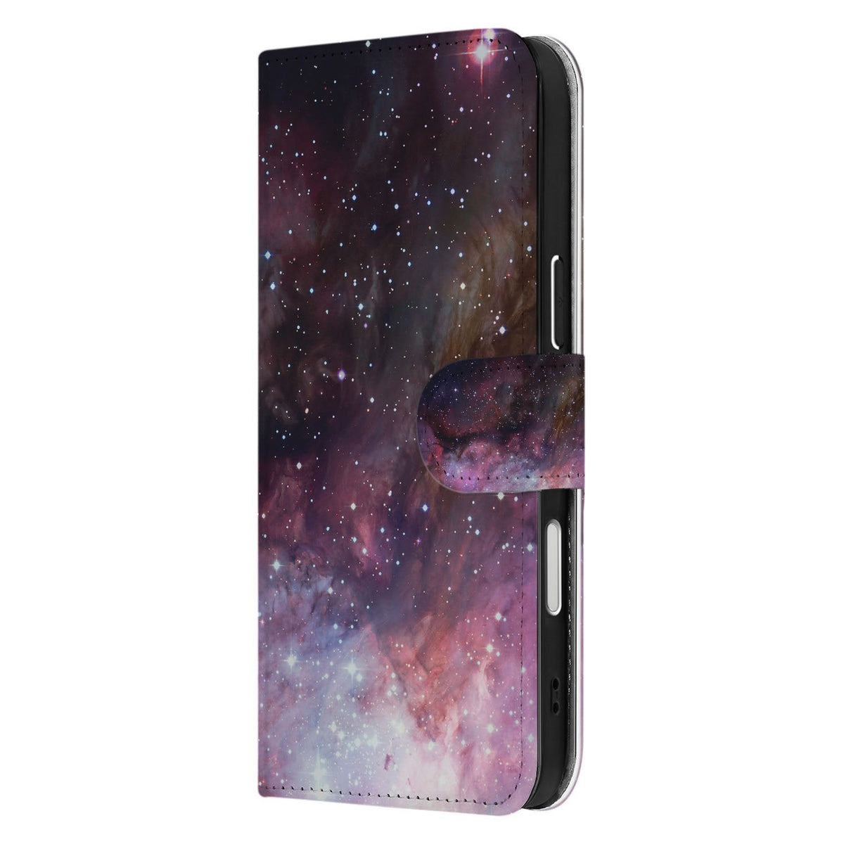 Zijkant van de bookcase Galaxy voor iPhone 18 Pro met sluitlip