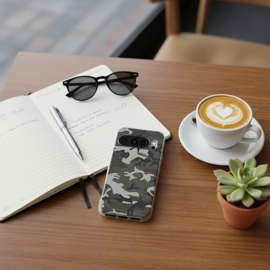 Google Pixel 10 / 10 Pro TPU hoesje Army Light - lifestyle foto in huiselijke setting