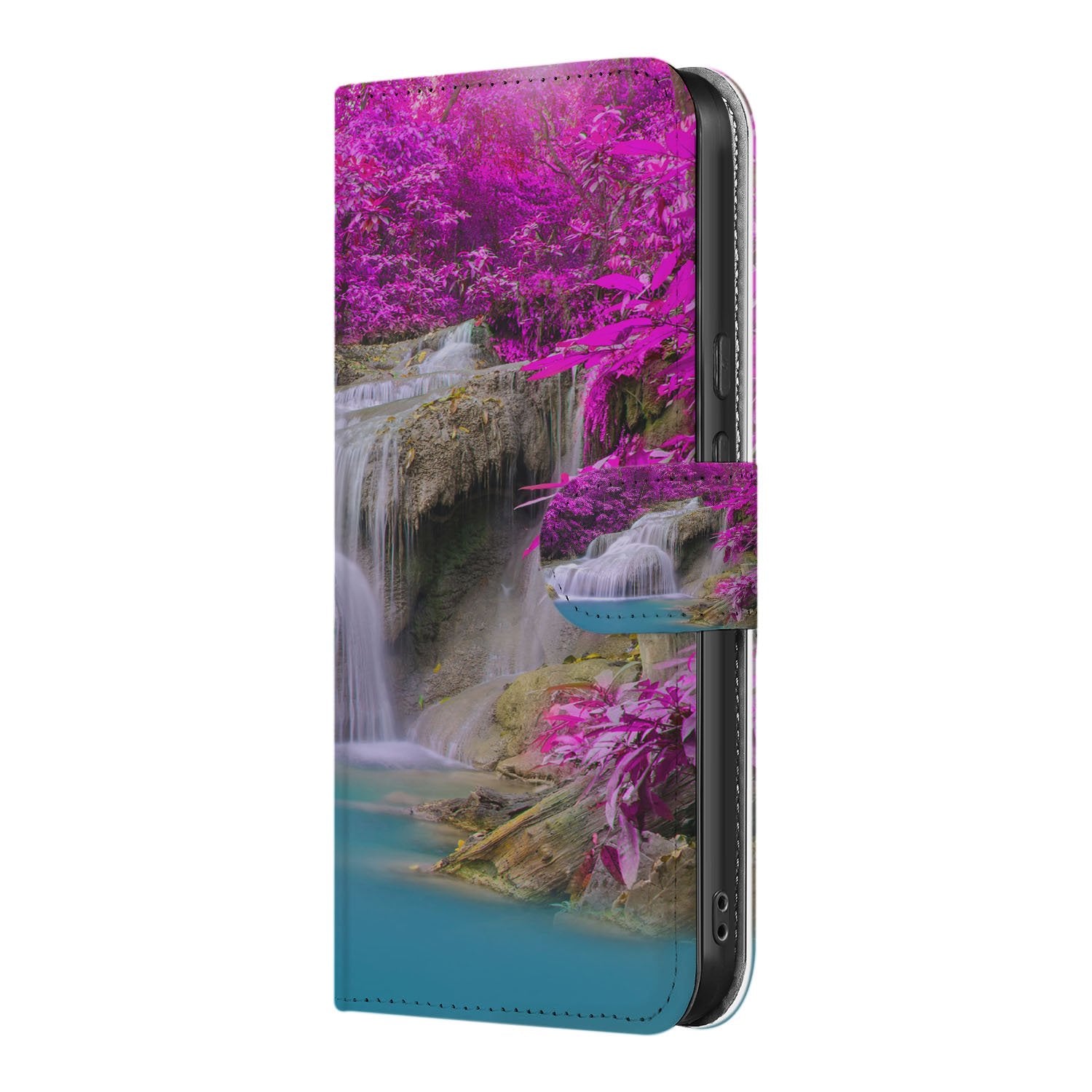 Google Pixel 10 | 10 Pro Book Case Waterval Paars Luxe Bescherming Met Magnetische Sluiting Book Case Waterval Paars aanzicht