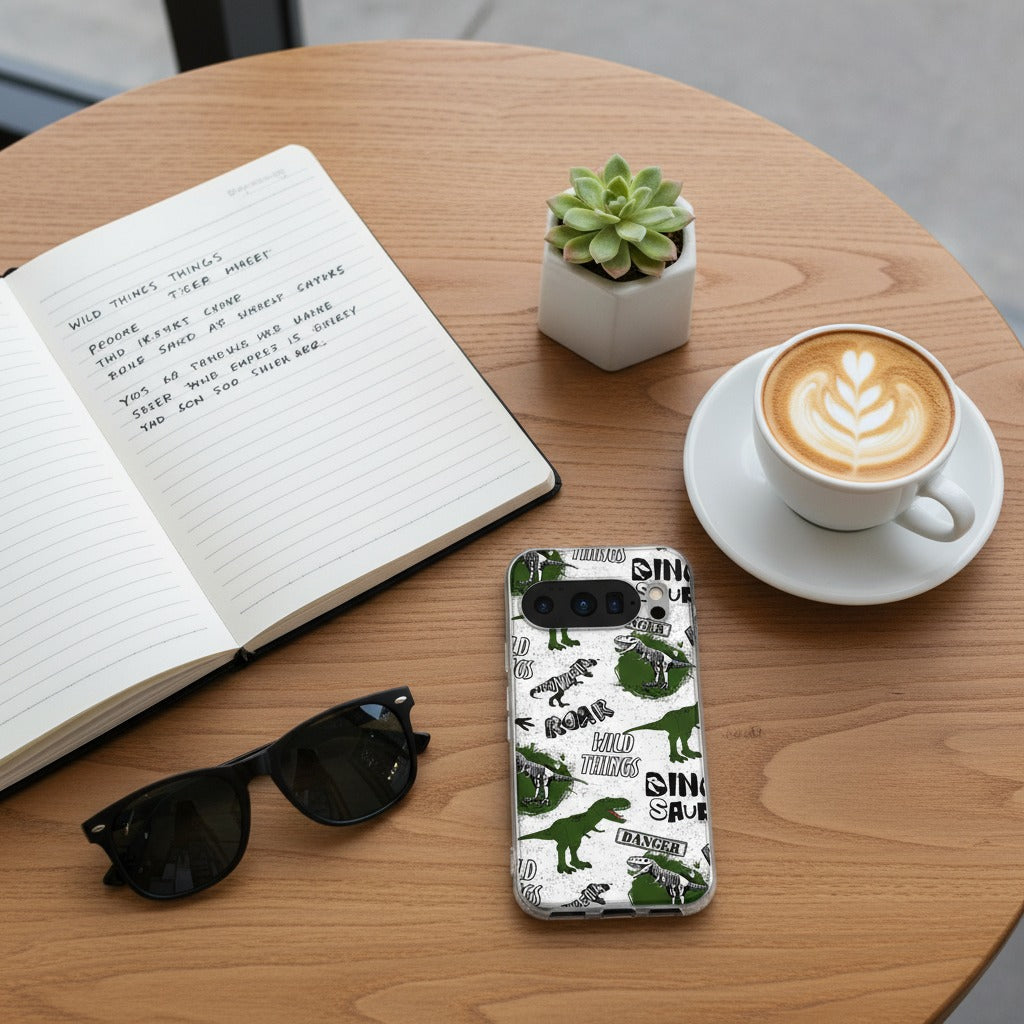 Google Pixel 10 / 10 Pro TPU hoesje Dinosaurus - lifestyle foto in huiselijke setting