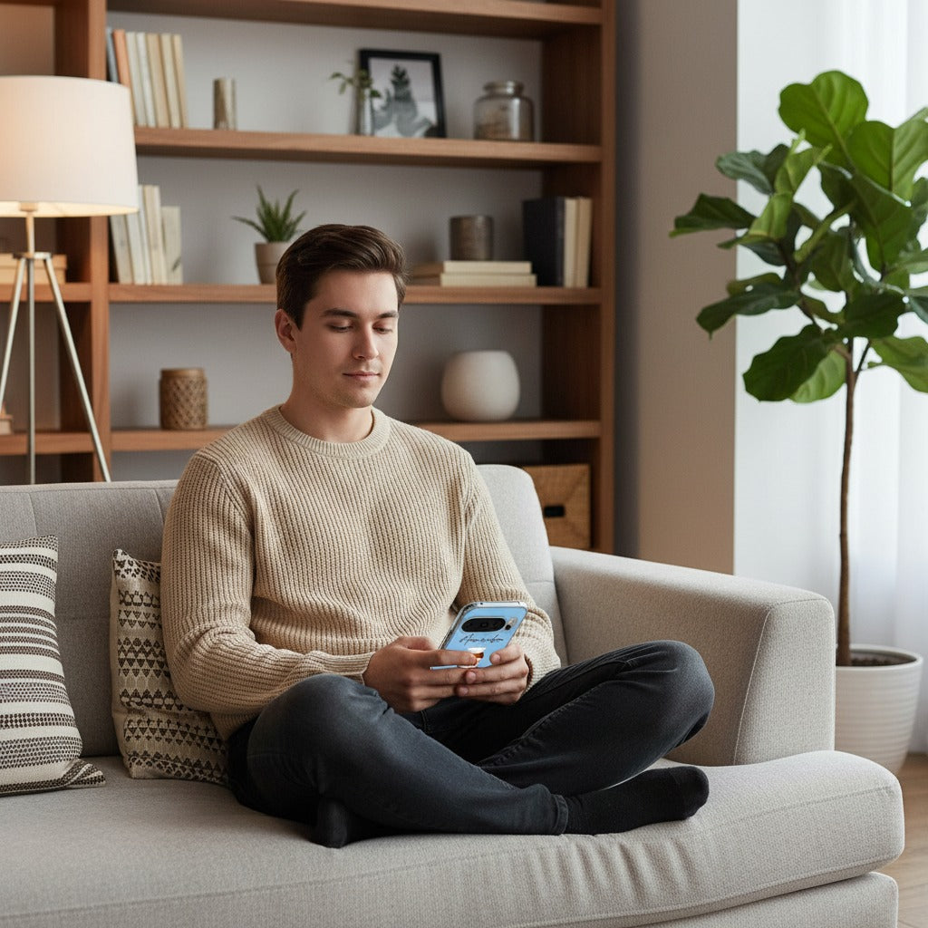 Google Pixel 10 / 10 Pro TPU hoesje Nut Home - lifestyle foto in huiselijke setting