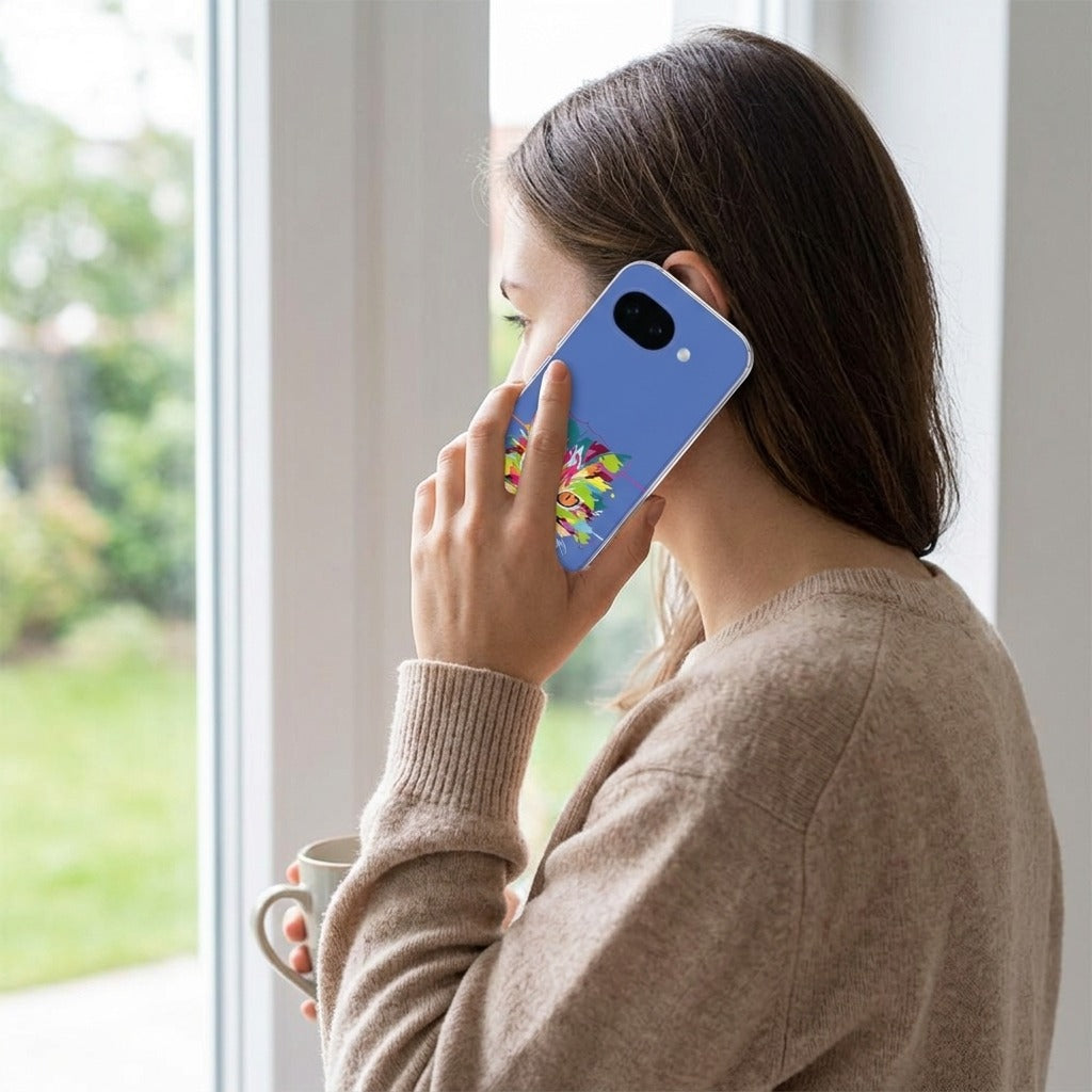 Back cover hoesje Google Pixel 10a Cat Color - lifestyle foto in huiselijke setting