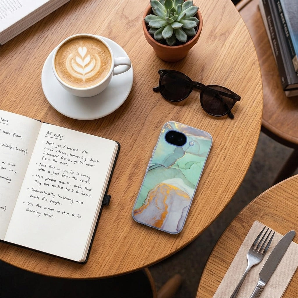 TPU hoesje Google Pixel 10a Watercolor Mix - lifestyle foto in huiselijke setting