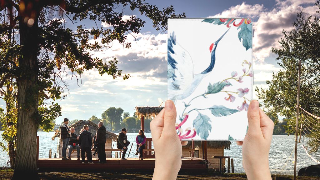 Flip Case Bird Flowers - voorkant