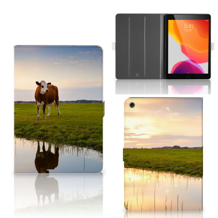 Flip Case Koe - collage met voor-, achter- en binnenkant