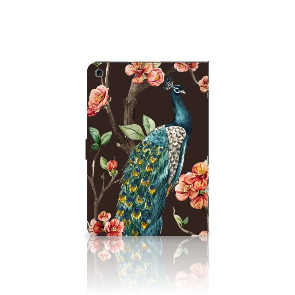 Flip Case Pauw met Bloemen - open hoes