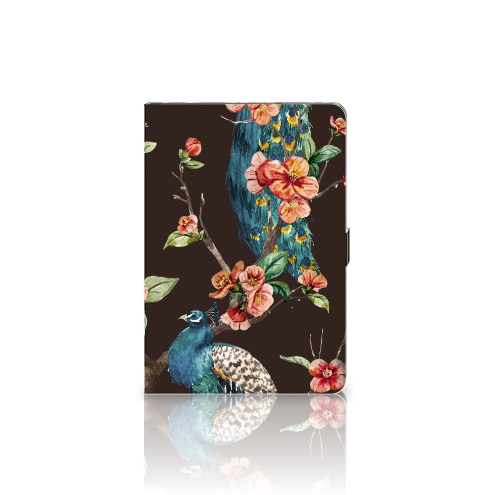 Flip Case Pauw met Bloemen - achterkant