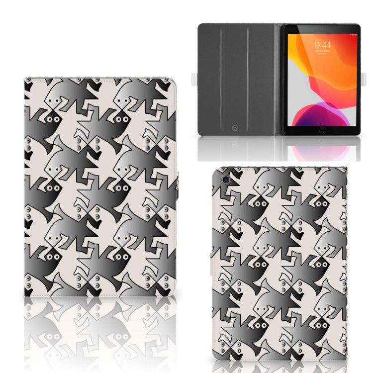 Flip Case Salamander Grey - collage met voor-, achter- en binnenkant