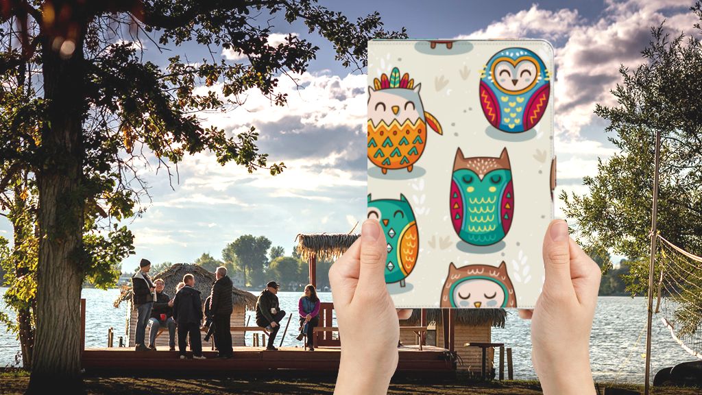 Flip Case Vrolijke Uilen - voorkant