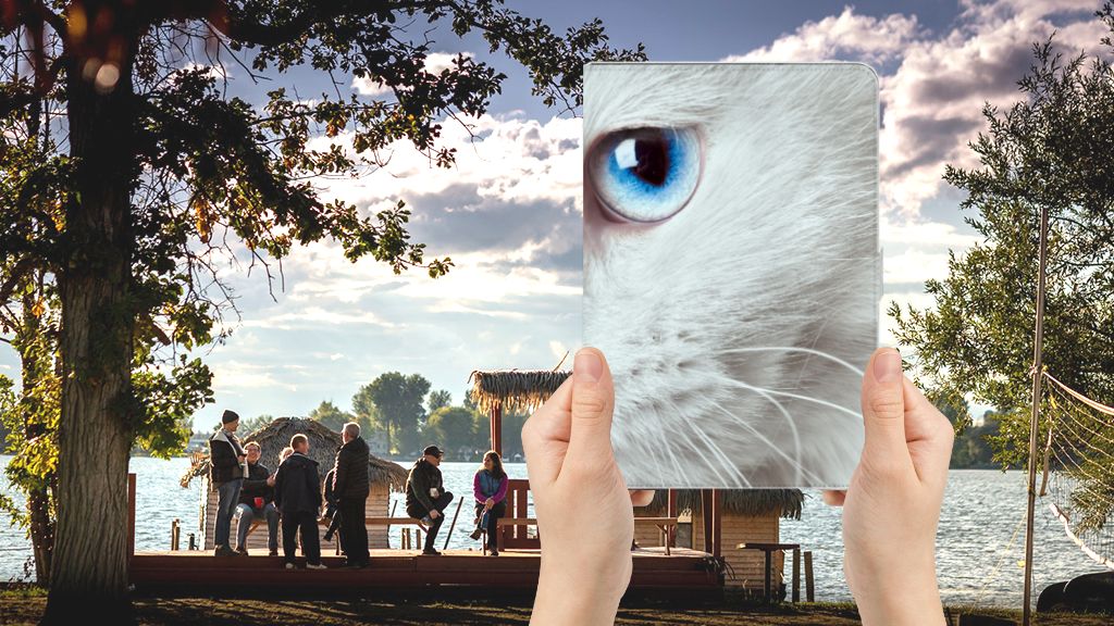 Flip Case Witte Kat - voorkant