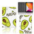 Hippe Tablet Hoes Avocado Singing - collage met voor-, achter- en binnenkant
