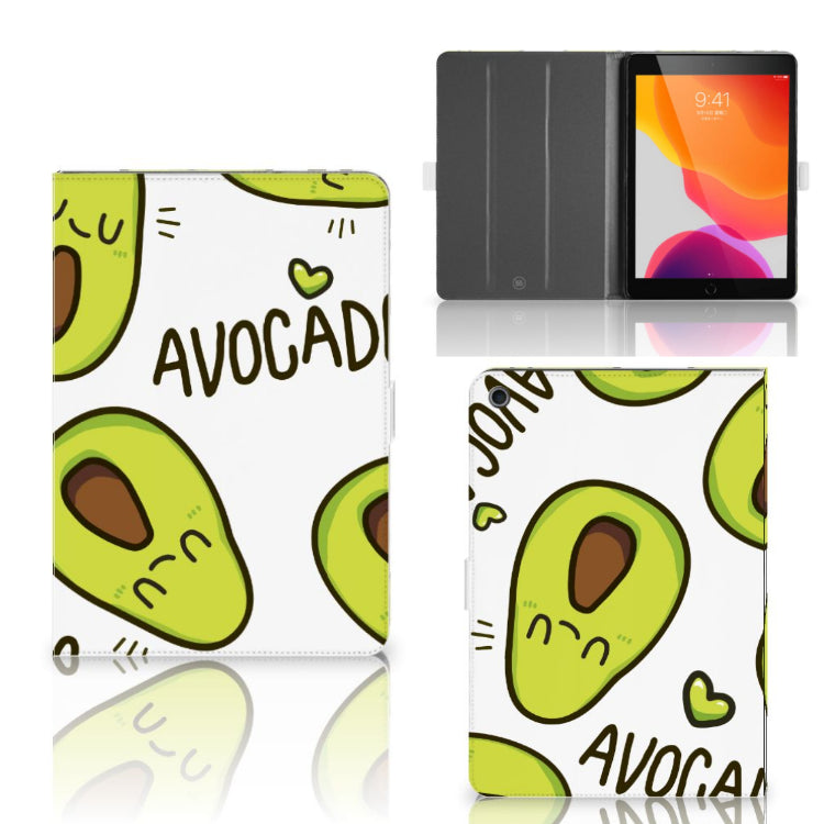 Hippe Tablet Hoes Avocado Singing - collage met voor-, achter- en binnenkant