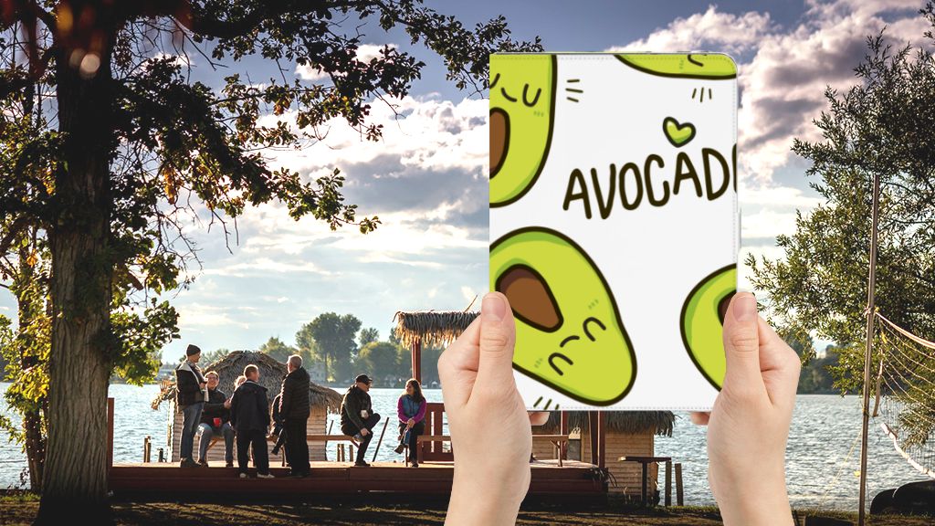 Hippe Tablet Hoes Avocado Singing - voorkant