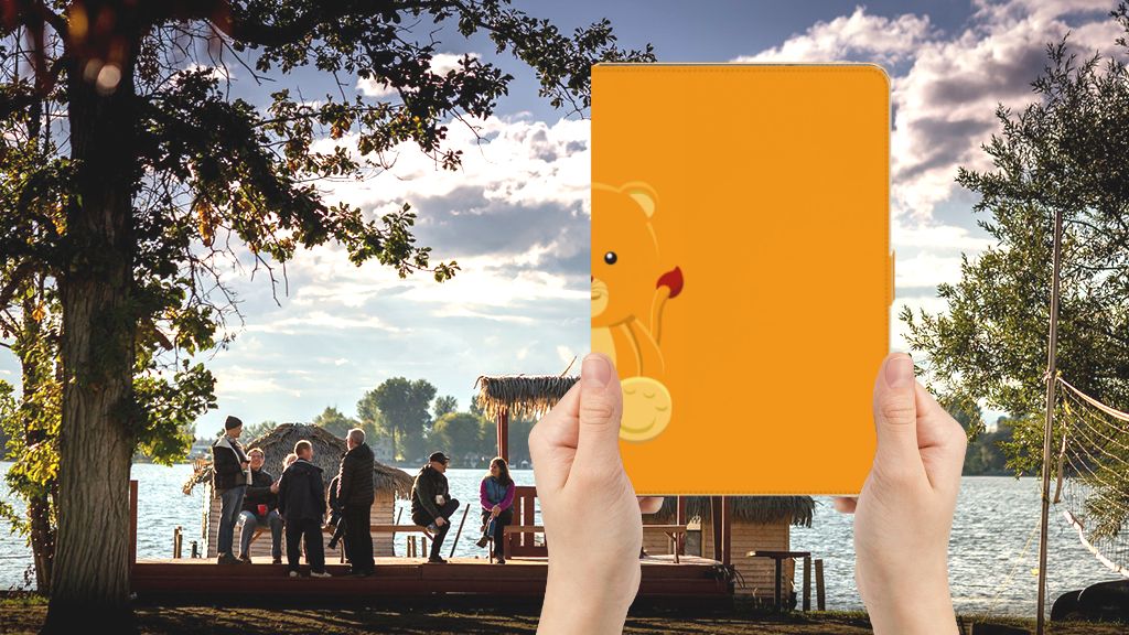 Hippe Tablet Hoes Baby Beer - voorkant