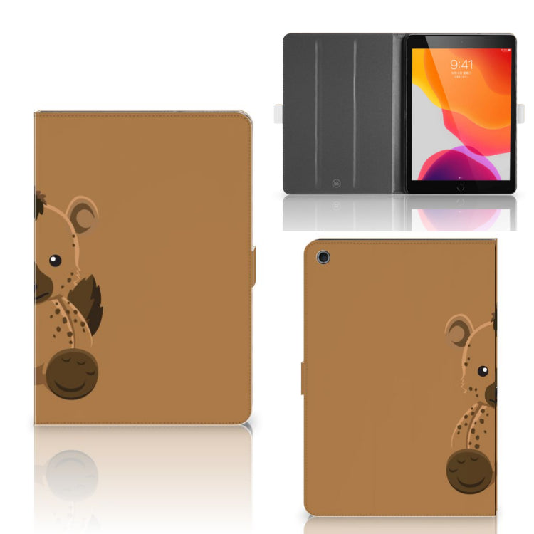 Hippe Tablet Hoes Baby Hyena - collage met voor-, achter- en binnenkant