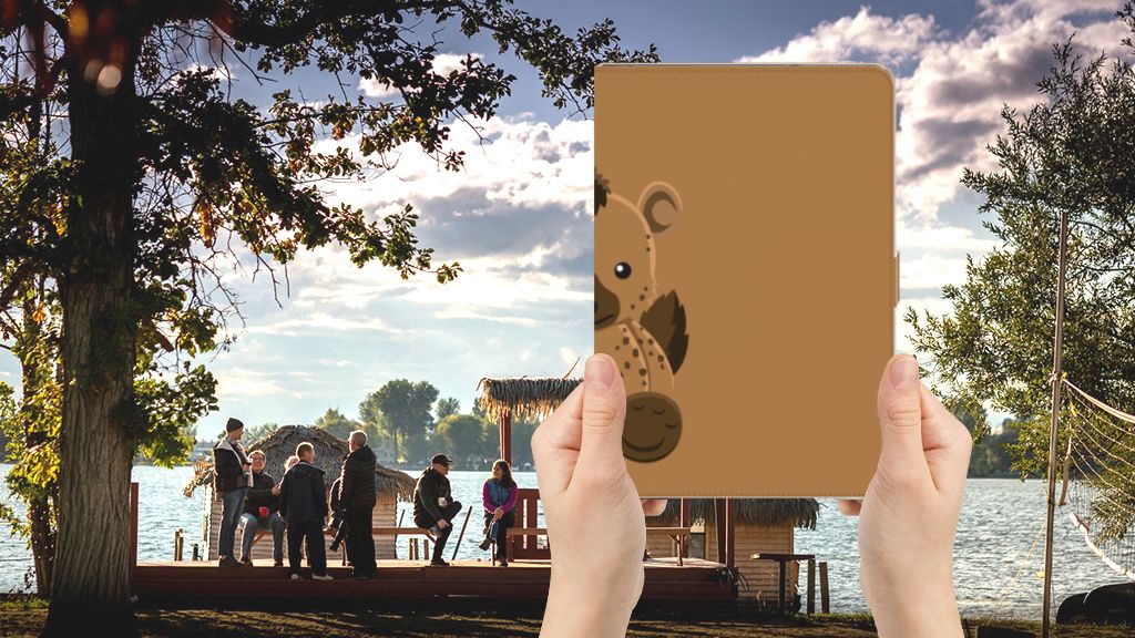 Hippe Tablet Hoes Baby Hyena - voorkant