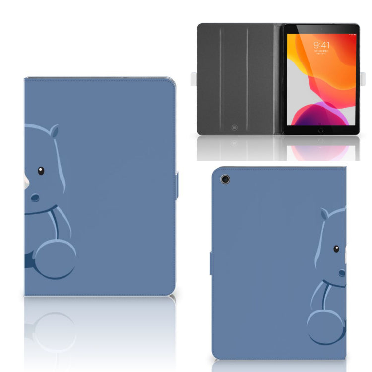 Hippe Tablet Hoes Baby Rhino - collage met voor-, achter- en binnenkant