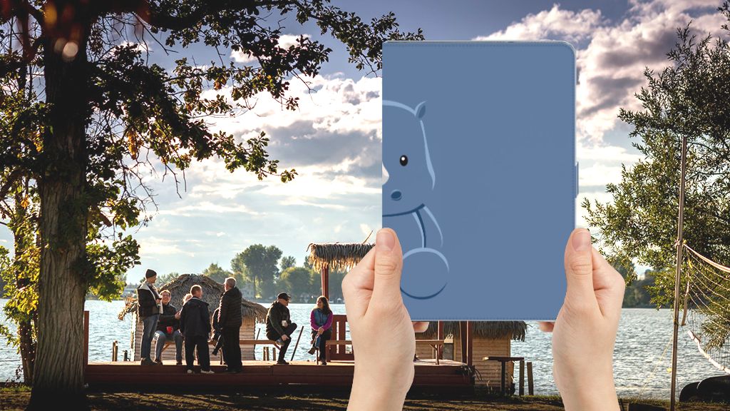 Hippe Tablet Hoes Baby Rhino - voorkant