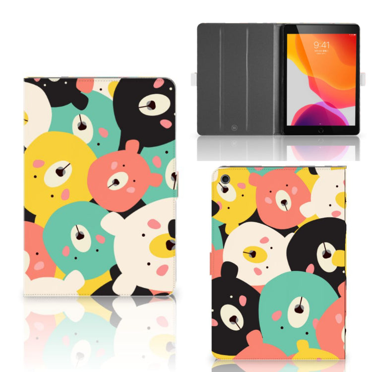 Hippe Tablet Hoes Bears - collage met voor-, achter- en binnenkant