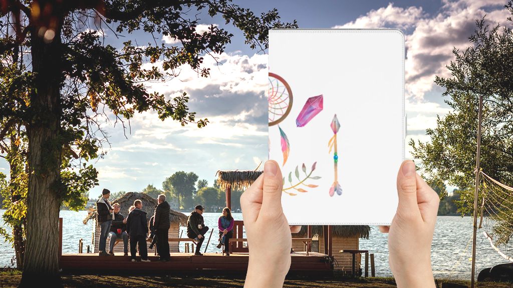Hippe Tablet Hoes Boho Dreamcatcher - voorkant