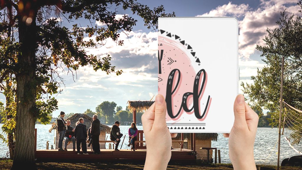 Hippe Tablet Hoes Boho Stay Wild - voorkant