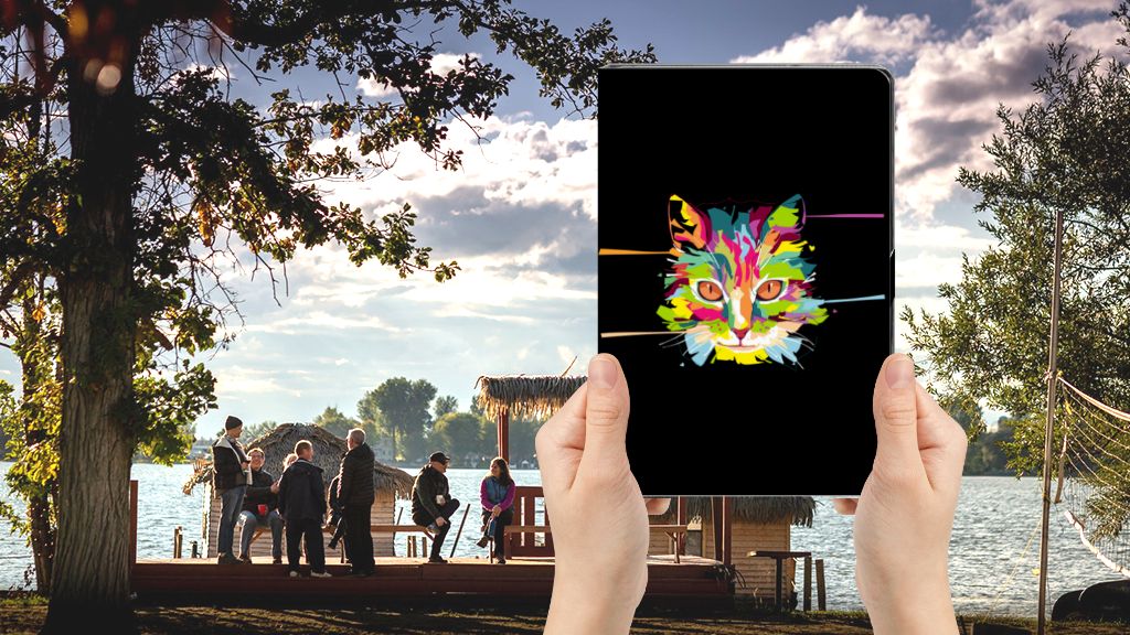 Hippe Tablet Hoes Cat Color - voorkant