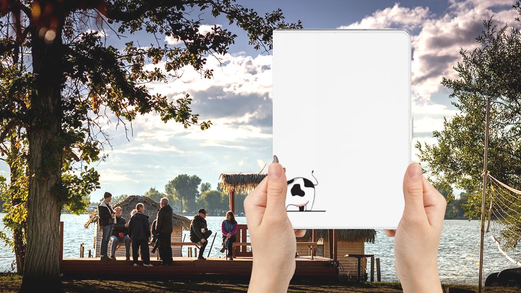 Hippe Tablet Hoes Cow - voorkant