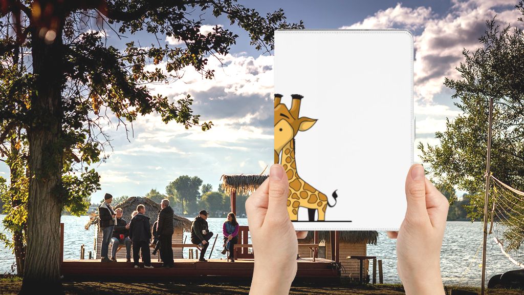 Hippe Tablet Hoes Giraffe - voorkant