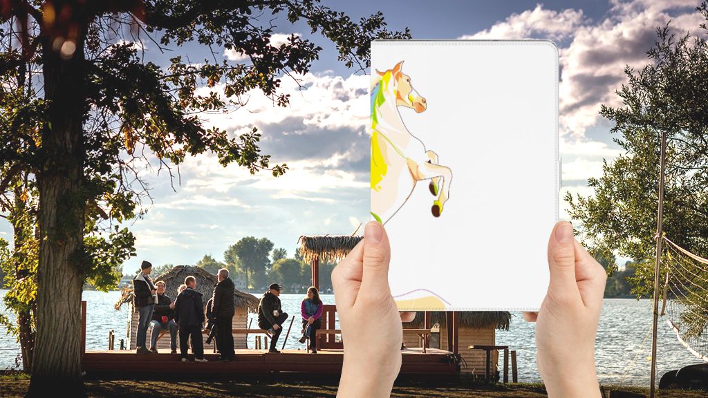 Hippe Tablet Hoes Horse Color - voorkant