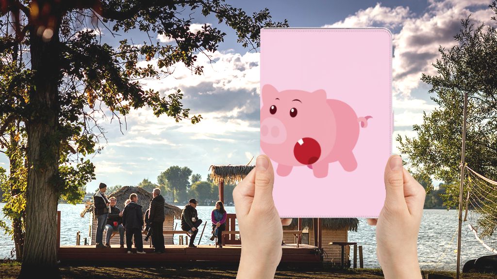 Hippe Tablet Hoes Pig Mud - voorkant