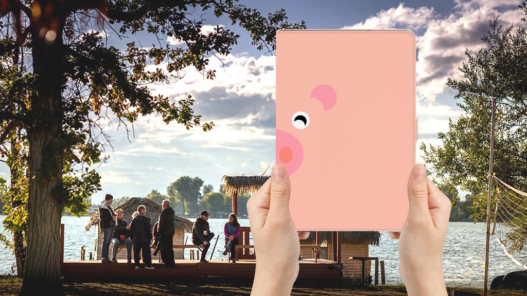 Hippe Tablet Hoes Pig - voorkant