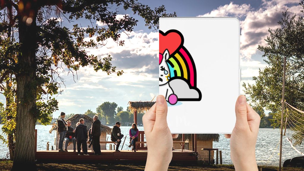 Hippe Tablet Hoes Unicorn Nobody - voorkant