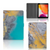 Leuk Tablet hoesje Marble Blue Gold - collage met voor-, achter- en binnenkant