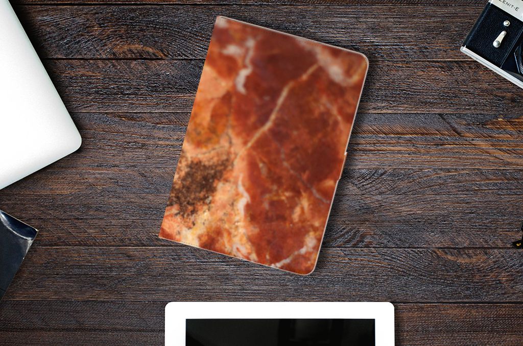 Leuk Tablet hoesje Marmer Bruin - lifestylefoto
