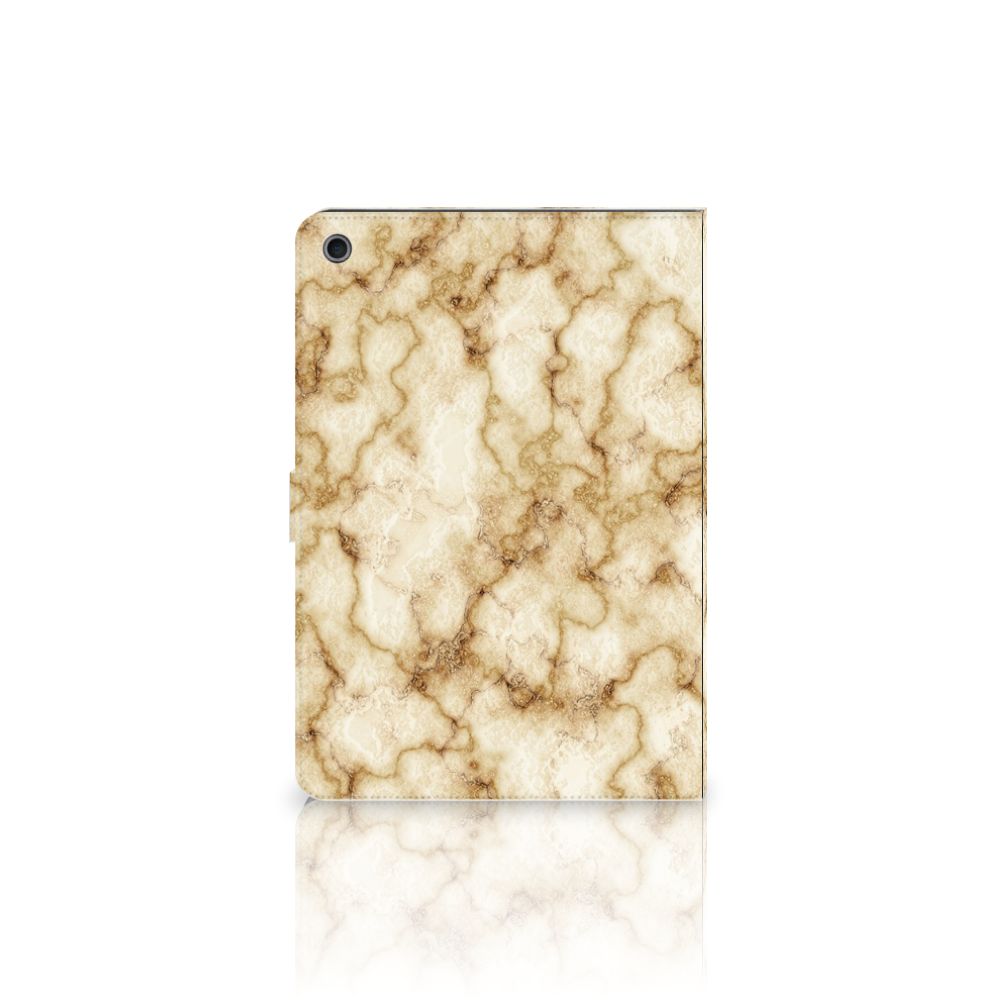 Leuk Tablet hoesje Marmer Goud - open hoes