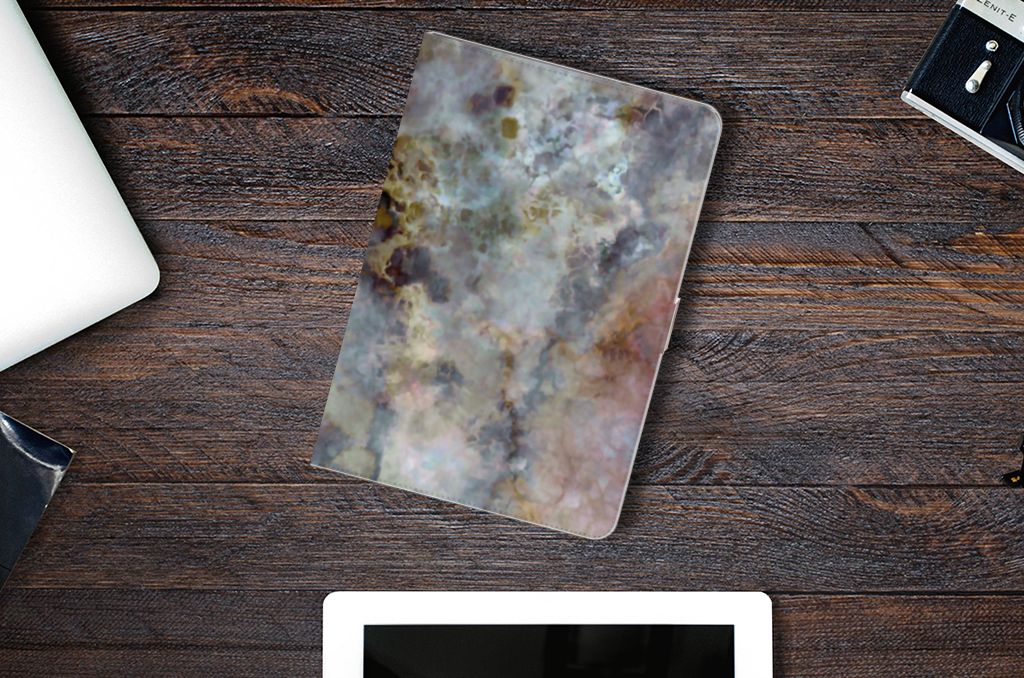 Leuk Tablet hoesje Marmer Grijs - lifestylefoto