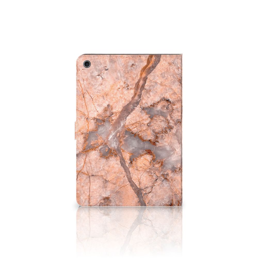 Leuk Tablet hoesje Marmer Oranje - open hoes