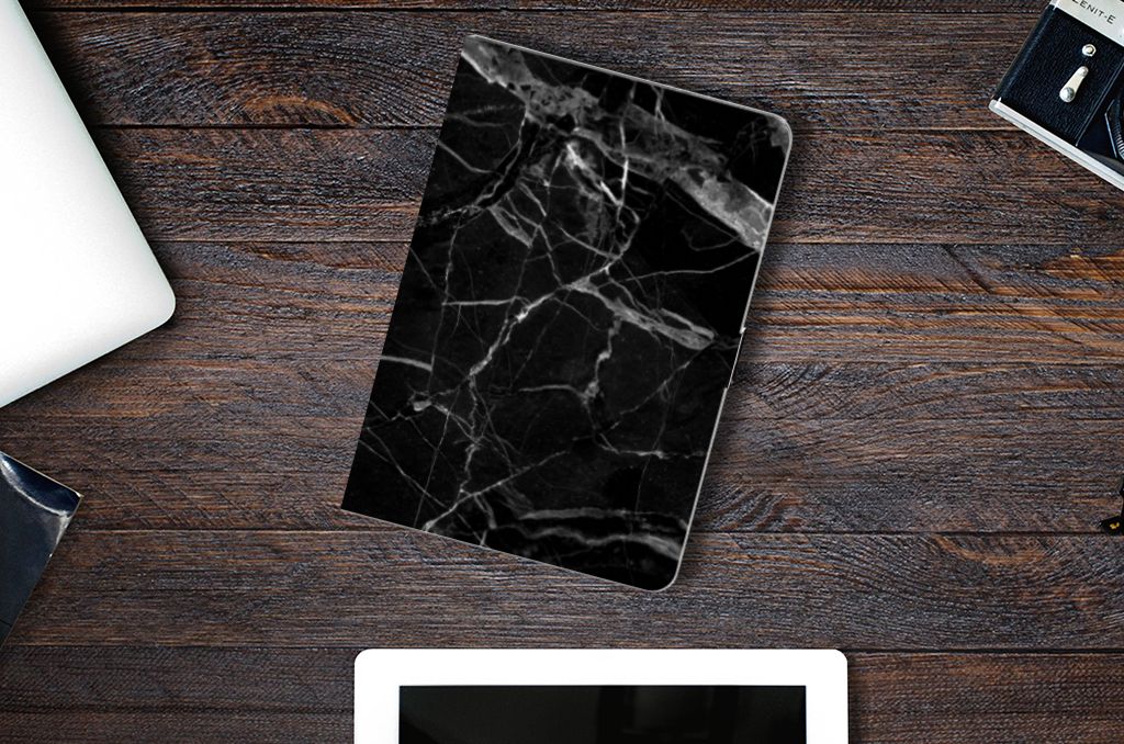 Leuk Tablet hoesje Marmer Zwart - Origineel Cadeau Vader - lifestylefoto