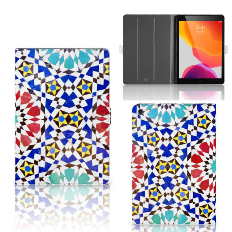 Leuk Tablet hoesje Mozaïek - collage met voor-, achter- en binnenkant